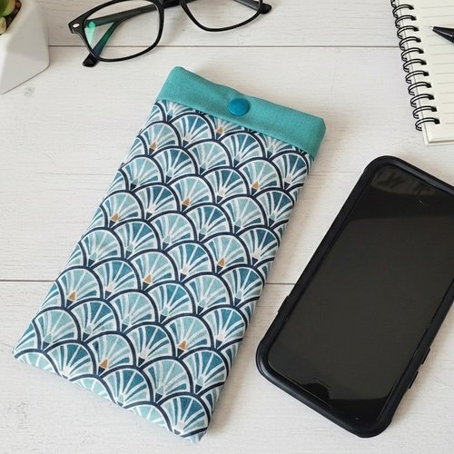 Housse/étui rembourré téléphone portable turquoise