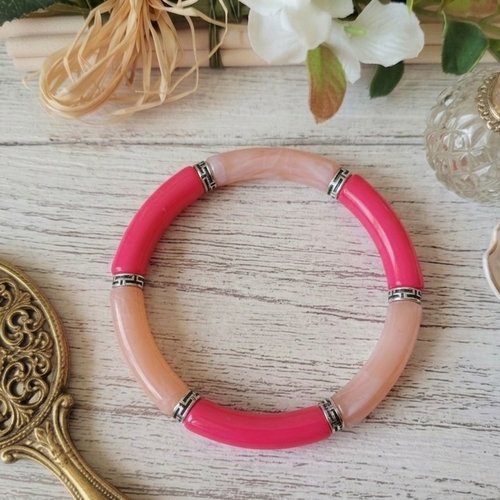 Bracelet perles tube incurvées