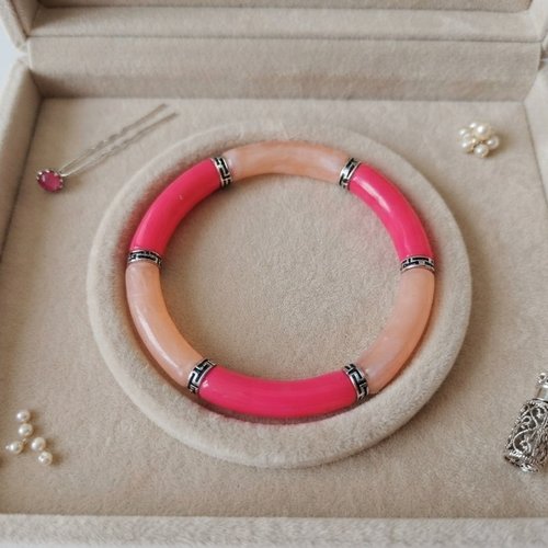 Bracelet perles tube incurvées