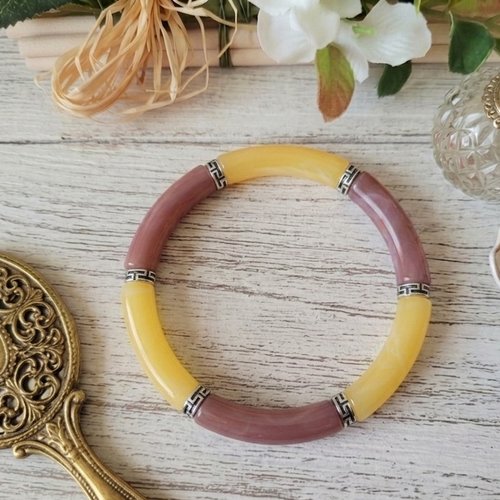 Bracelet perles tube incurvées