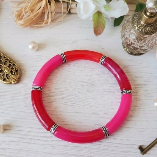 Bracelet perles tube incurvées