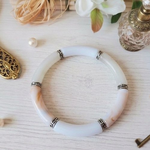 Bracelet perles tube incurvées