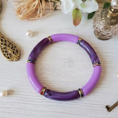 Bracelet perles tube incurvées