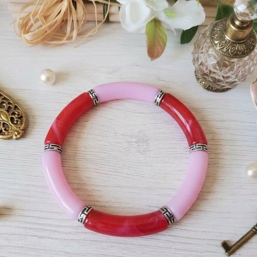 Bracelet perles tube incurvées
