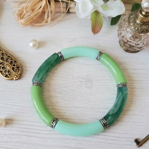 Bracelet perles tube incurvées