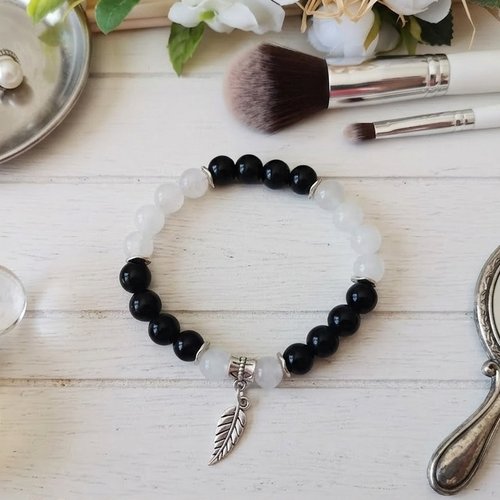 Bracelet fil élastique perles en verre