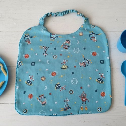 Serviette de cantine élastique motif robots