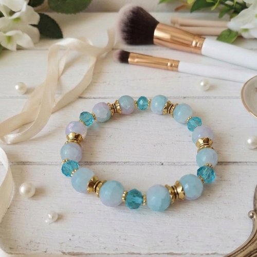Bracelet perles en verre multicolores