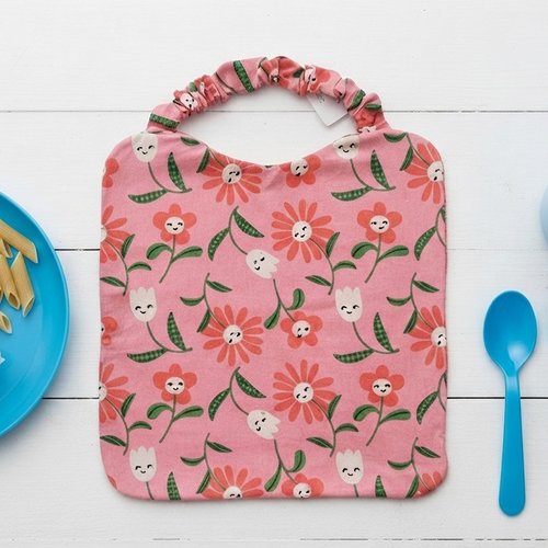 Serviette de cantine élastique motifs grandes fleurs