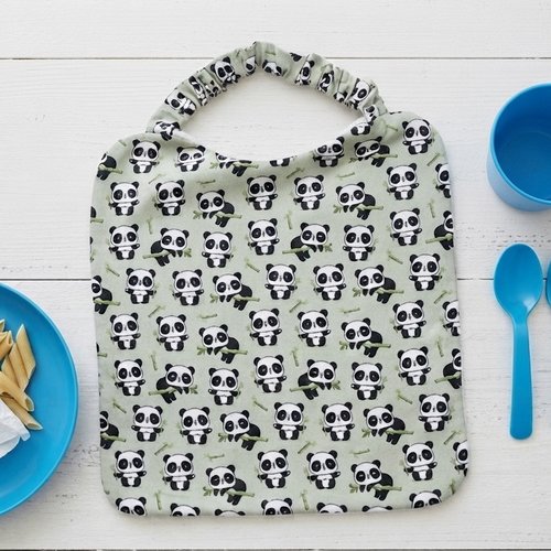 Serviette de cantine élastique motifs panda