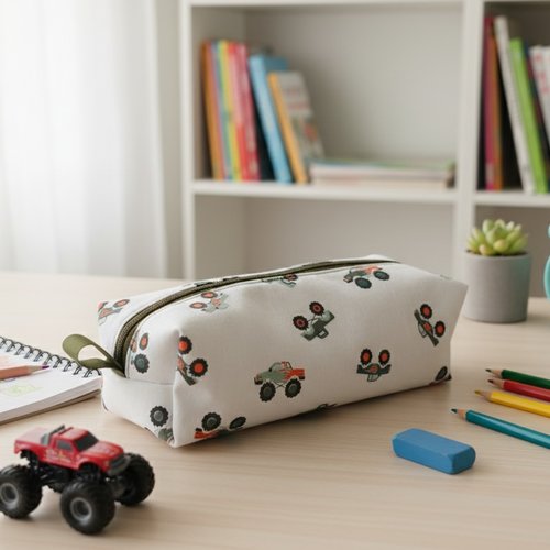 Trousse enfant double entoilage motifs monster truck