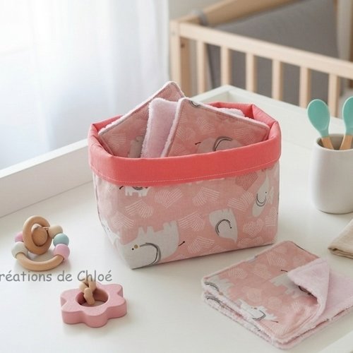 Panier et 6 lingettes bébé