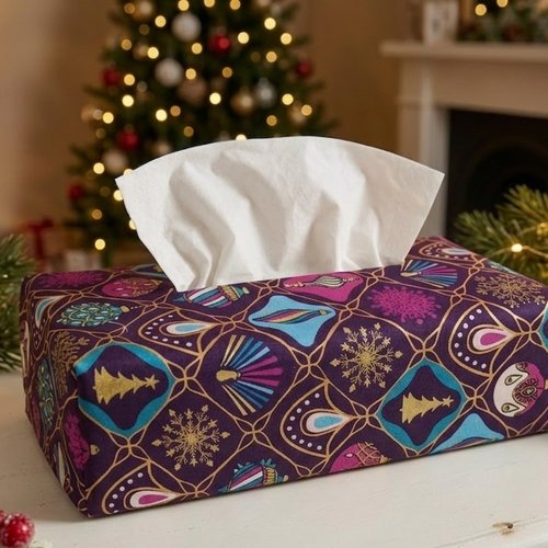 Housse pour boite à mouchoirs thème noël