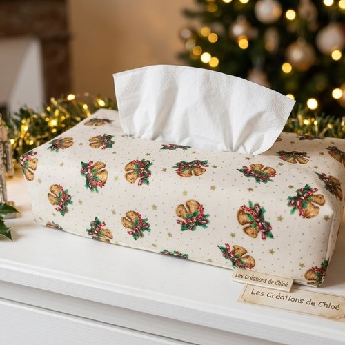 Housse pour boite à mouchoirs thème noël