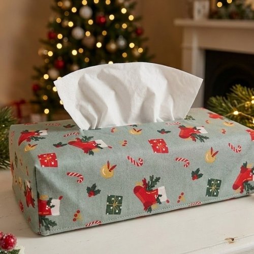 Housse pour boite à mouchoirs thème noël