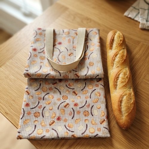 Sac à pains motifs viennoiserie