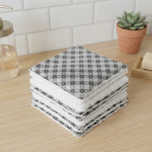 Lot de 8 lingettes démaquillantes coton imprimé et éponge