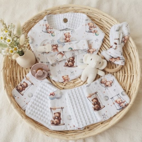 Coffret naissance/box naissance blanc motifs oursons