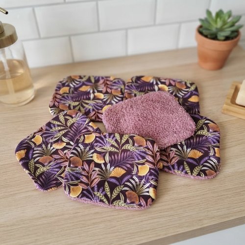 Lot de 8 grandes lingettes démaquillantes coton et éponge