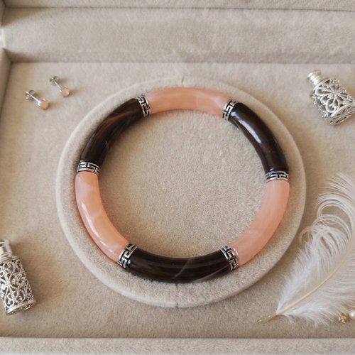 Bracelet perles tube incurvées
