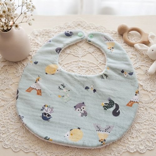 Bavoirs bébé coton et nid d'abeilles turquoise
