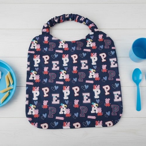 Serviette de cantine élastique coton imprimé peppa pig