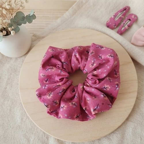 Chouchou fille coton fuchsia