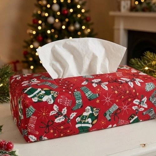 Housse pour boite à mouchoirs thème noël