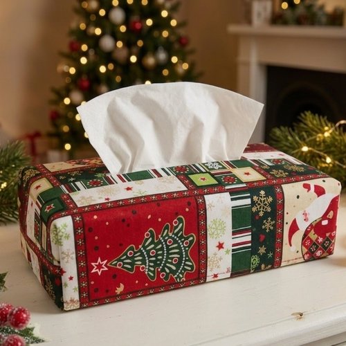 Housse pour boite à mouchoirs thème noël