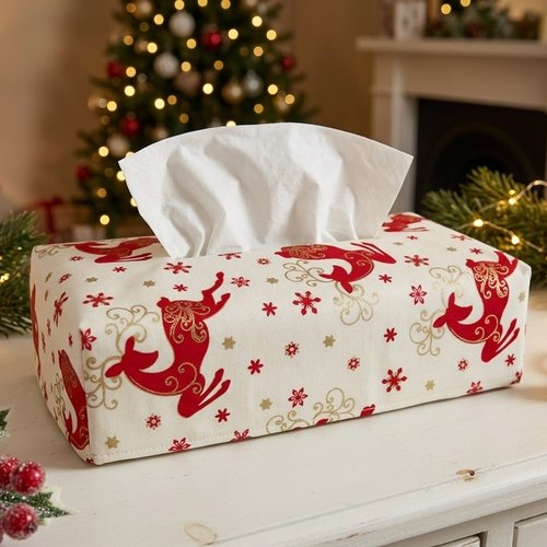 Housse pour boite à mouchoirs thème noël