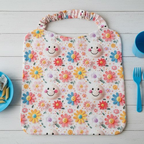 Serviette de cantine élastique coton imprimé