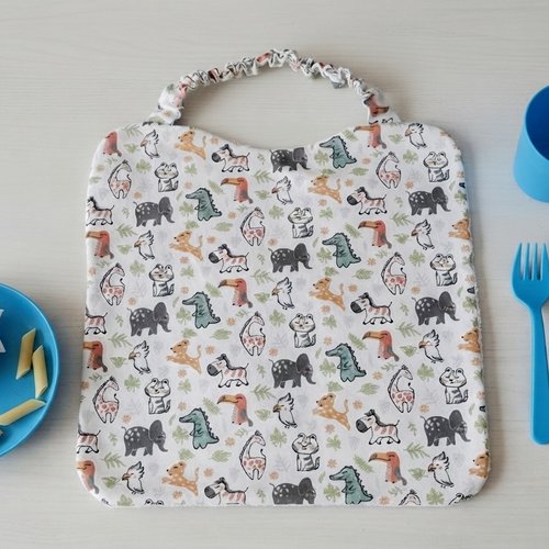 Serviette de cantine élastique coton imprimé