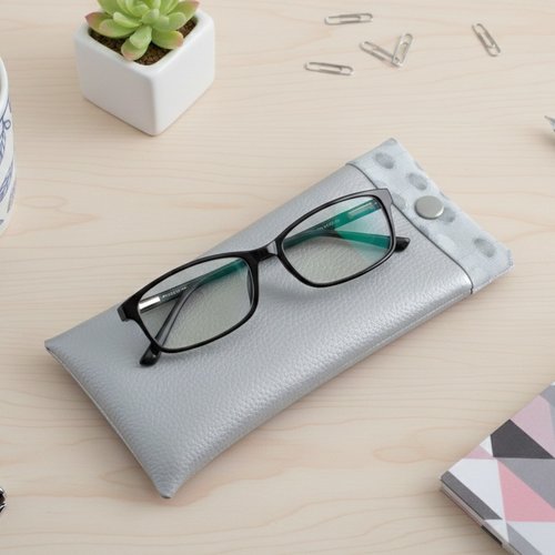 Etui à lunette en simili cuir et tissus