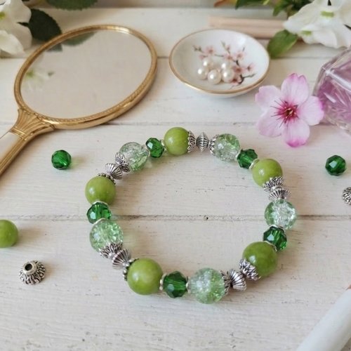 Bracelet perles jade verte