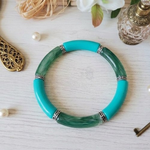Bracelet perles tube incurvées