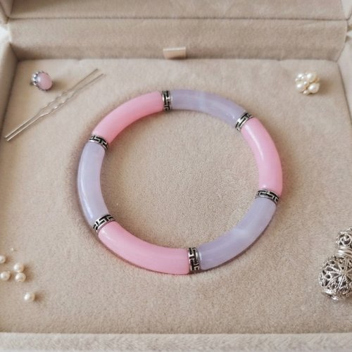 Bracelet perles tube incurvées