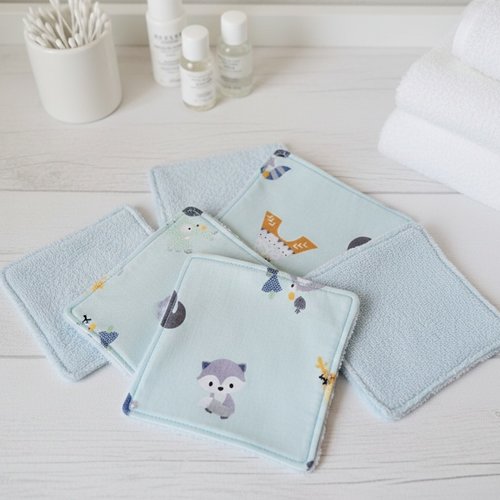 6 lingettes bébé coton et éponge bambou