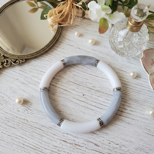 Bracelet perles tube incurvées