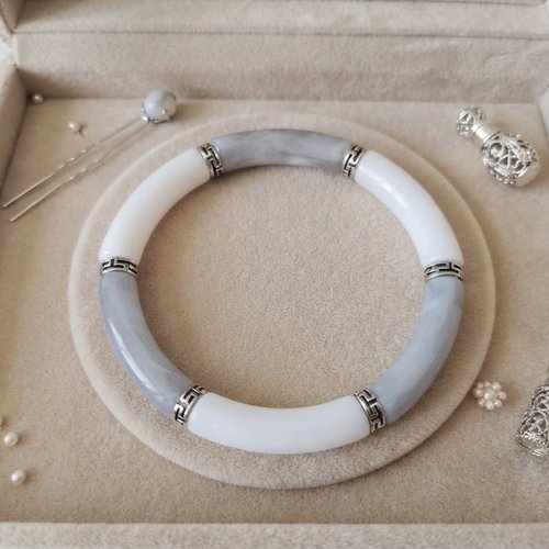 Bracelet perles tube incurvées