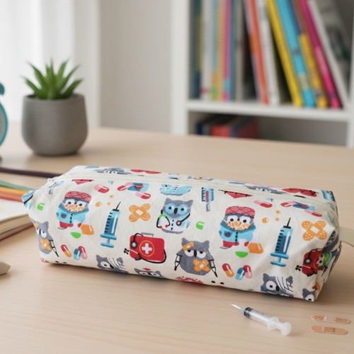 Trousse d'école fille ou garçon motif hiboux