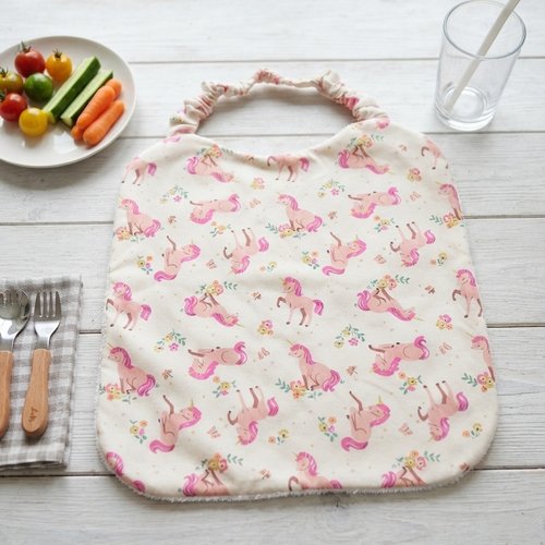 Serviette de cantine élastique motifs licornes