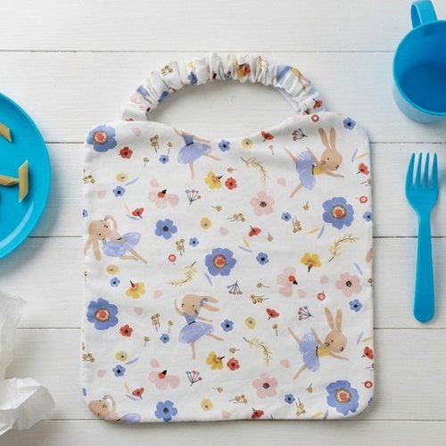 Serviette de cantine élastique motifs lapins danseuses