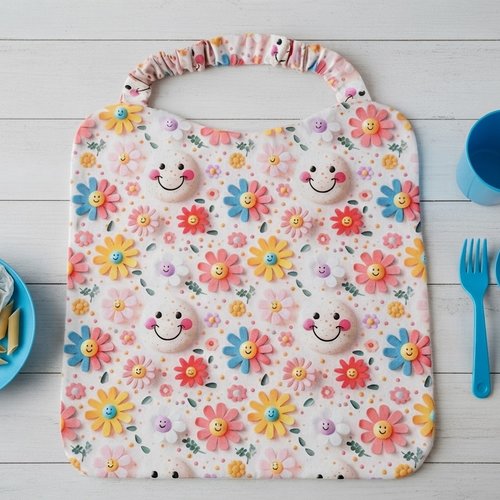 Serviette de cantine élastique coton imprimé