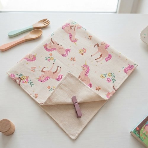 Serviette de table pour enfants motifs licornes