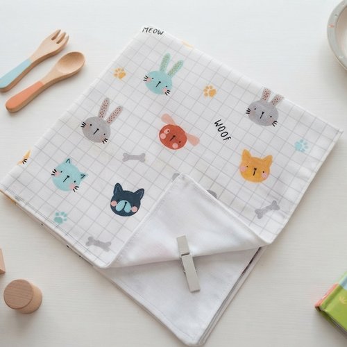 Serviette de table pour enfants têtes de chat