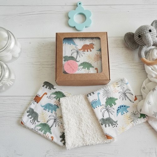 Boite de 7 lingettes lavables pour bébé coton et éponge