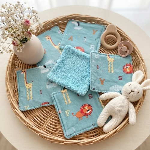 Lot de 7 lingettes bébé coton et éponge