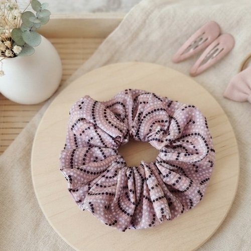 Chouchou fille coton vieux rose