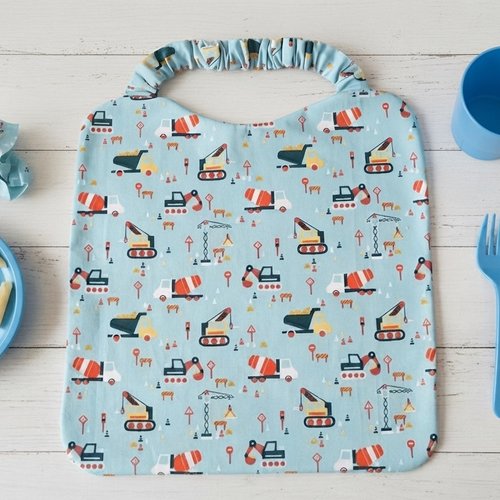 Serviette de cantine élastique motifs engins de chantier