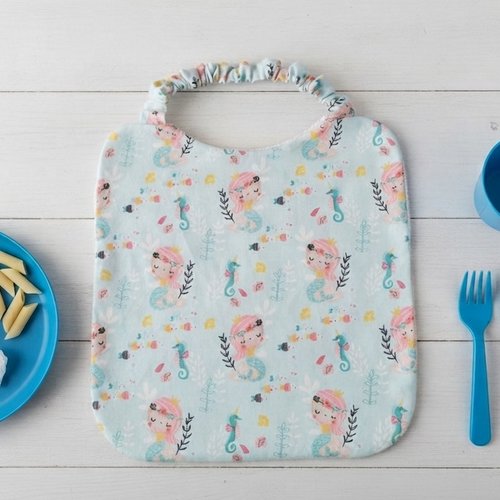Serviette de cantine élastique coton imprimé sirènes